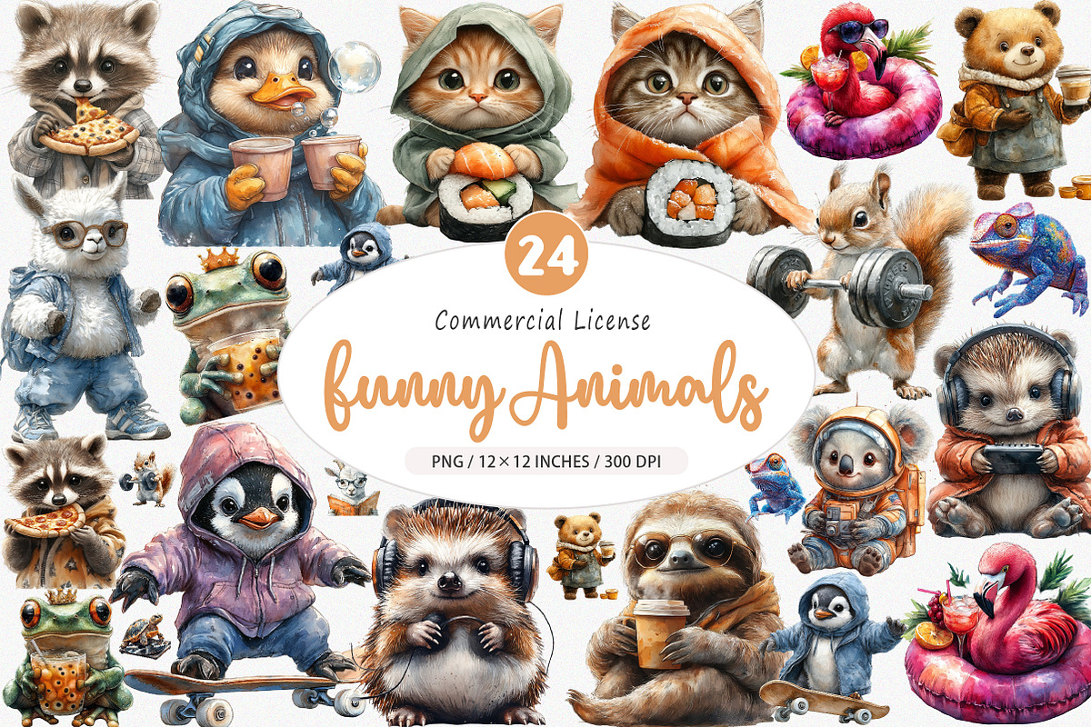 Funny Animals Sublimation, an Illustration by SinaCreation (Photo 1 of 5)