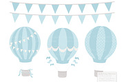 Soft Blue Hot Air Balloons, an Illustration by Amanda Ilkov (Thumbnail 3 of 5)