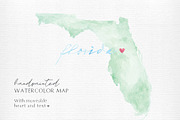 Watercolor Map of Florida, an Illustration by Beloved Paper (Thumbnail 1 of 6)