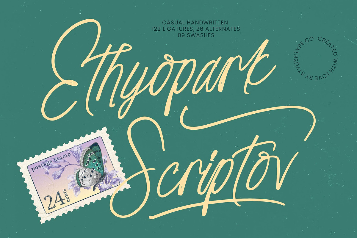 Ethyopark Scriptov Handwritten Font, a Script Font by stylishtype.co (Photo 1 of 15)