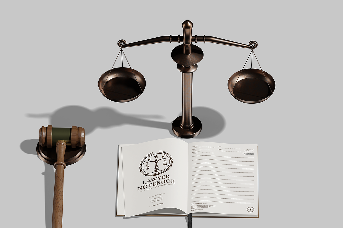 Lawyer Notebook Mockup, a Books & Magazine Mockup by Bartama Graphic (Photo 3 of 5)