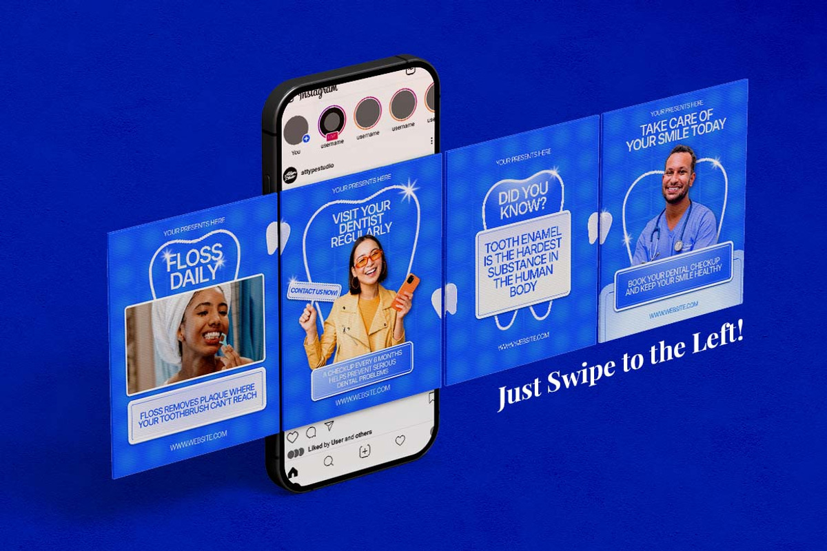 Dental Care Instagram Carousel & Can, a Social Media Template by Attype (Photo 5 of 5)