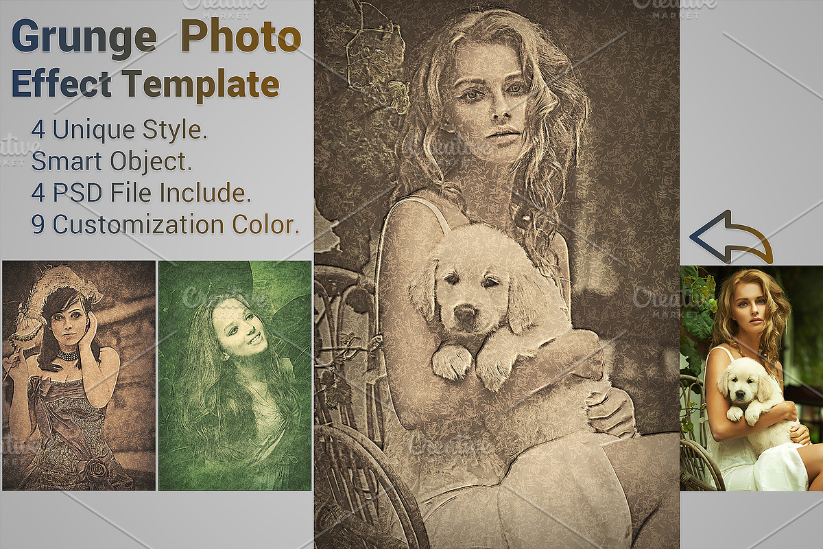 Grunge  Photo Effect Template, a Texture Illustration by MithunLekson (Photo 4 of 4)
