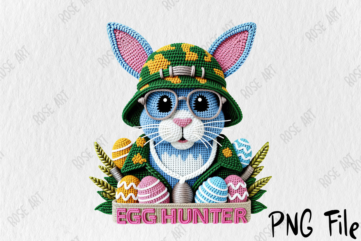 Faux Yarn Easter Egg Hunter Bunny Pn, a Seasonal Illustration by Rose Art (Photo 1 of 4)