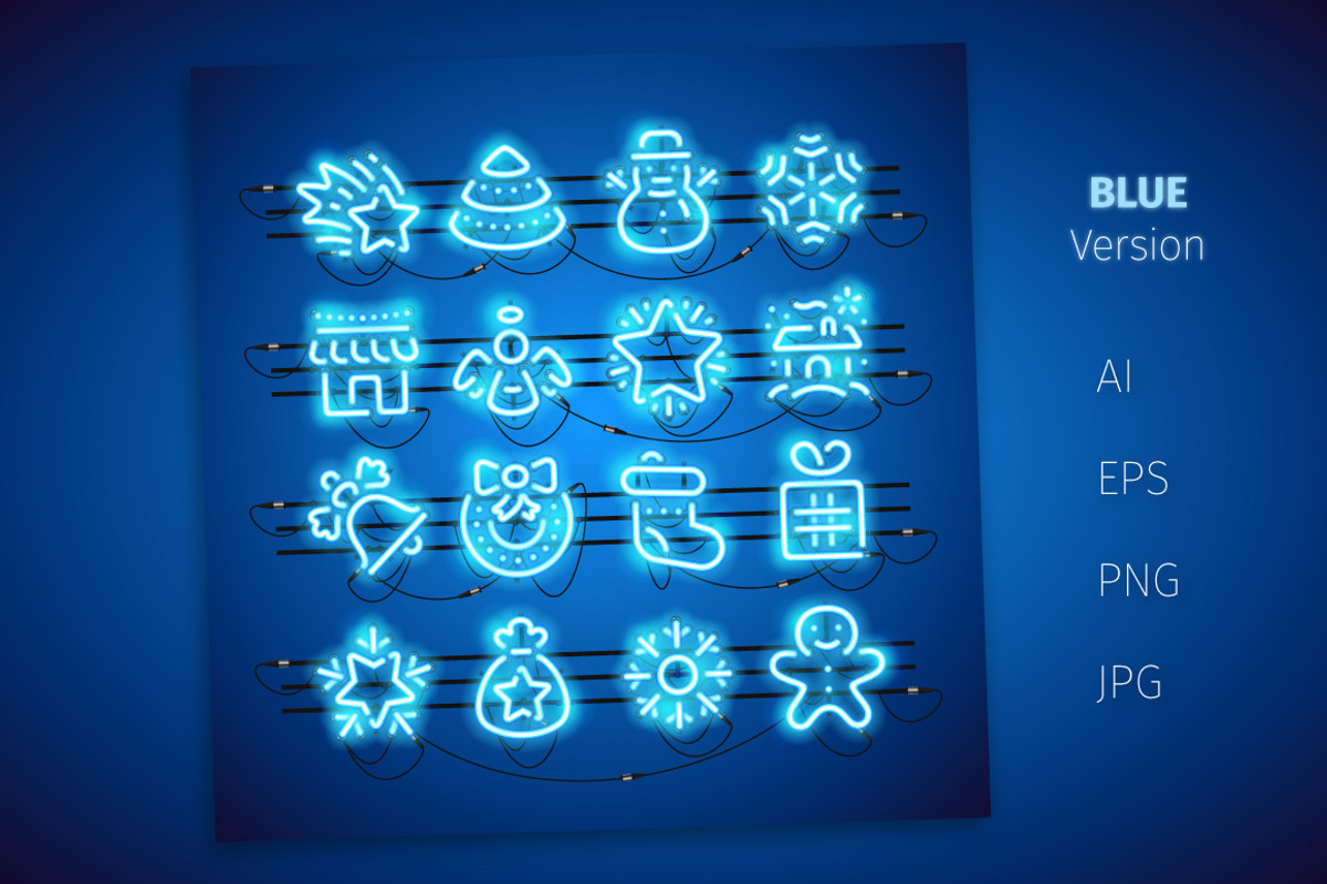 Christmas Colorful Neon Icons, an Icon by Voysla's Shop (Photo 3 of 6)
