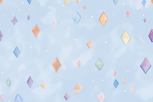 Seamless pattern, falling diamonds pattern on blue watercolor sk, a Pattern Graphic by Studio ANNA