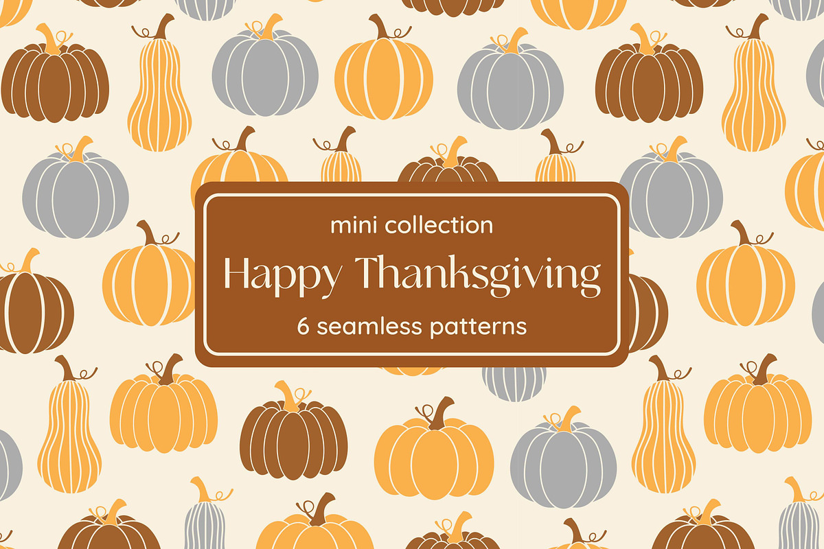 Happy Thanksgiving Patterns, a Pattern Graphic by EltaMaxArt (Photo 1 of 8)