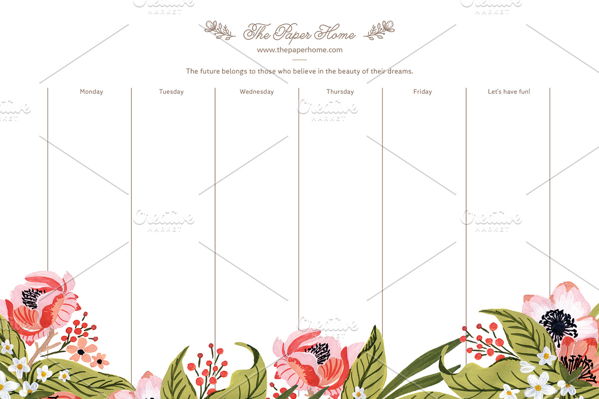 Flower Planning, a Stationery Template by AnzhelikaGerman (Photo 3 of 4)