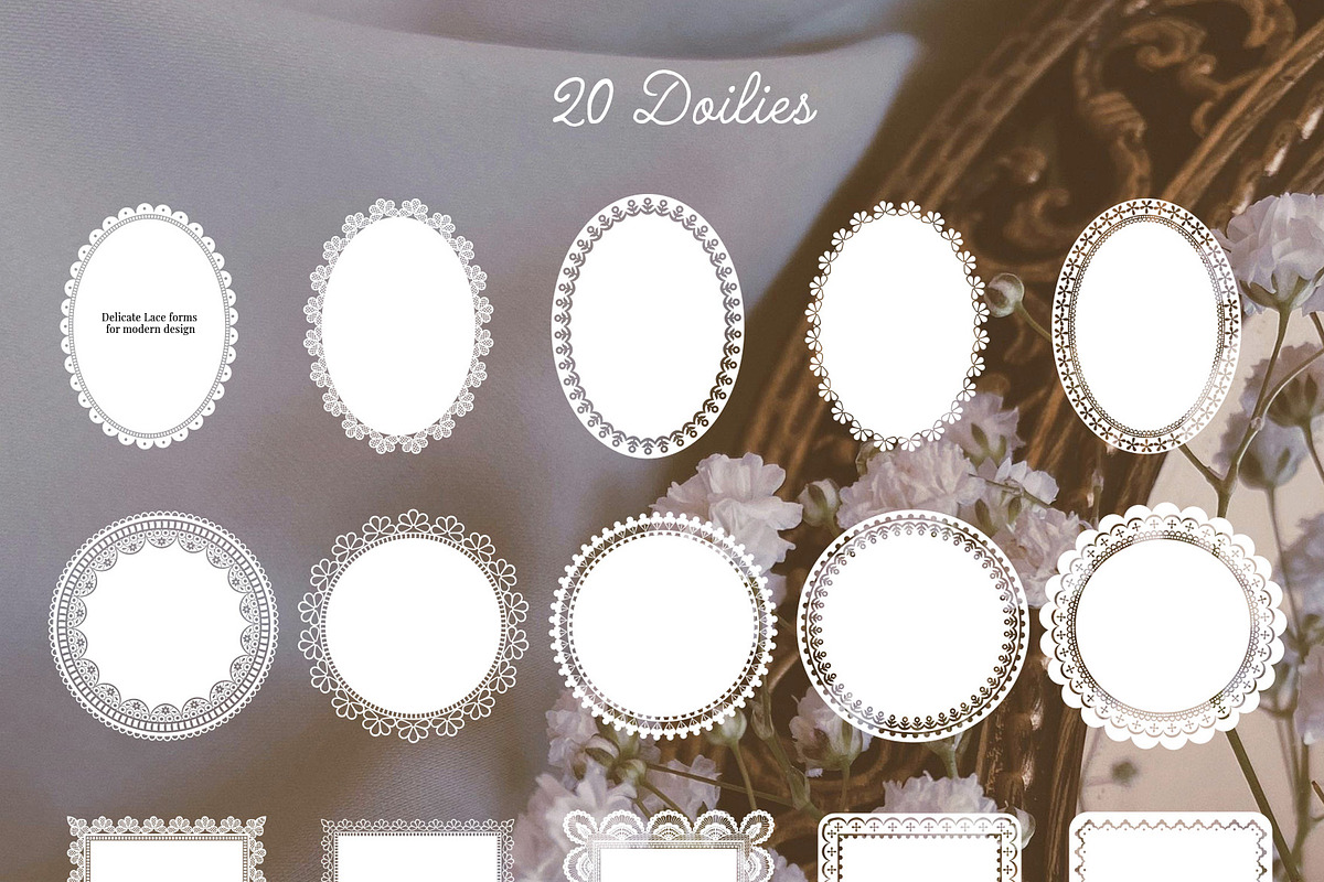 Vector Lace Frames, Doilies, Pattern, an Object Graphic by Essentially Nomadic (Photo 9 of 14)