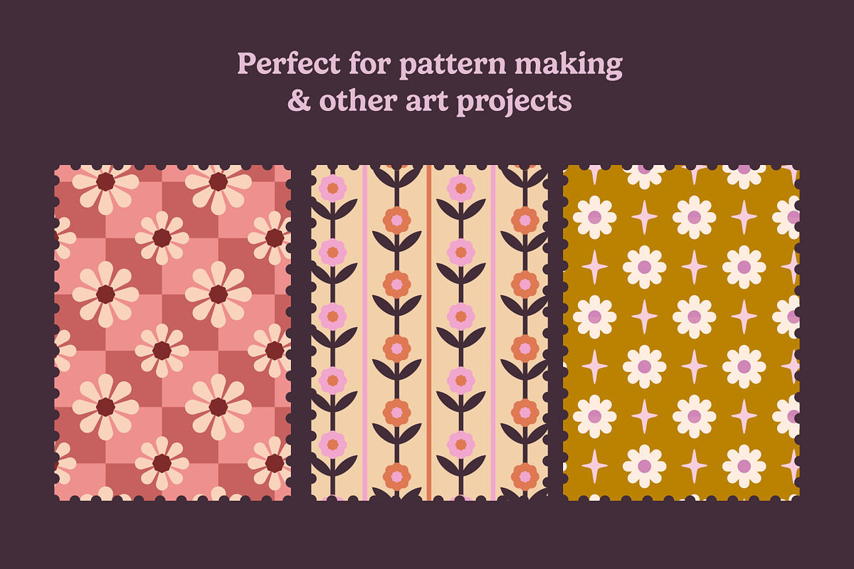 Flower Stamp Brushes for Procreate, a Brush Add-On by seamless team (Photo 4 of 5)