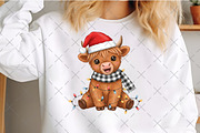 Christmas Lights Cute Highland Cow, an Illustration by Craft Nest (Thumbnail 3 of 6)