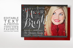 Chalkboard Christmas Photograph Card