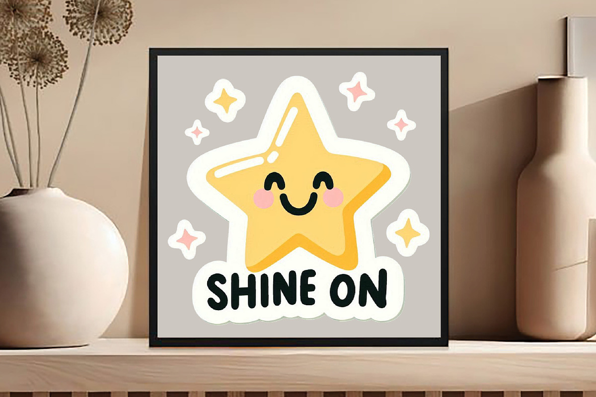 Funny,Shine On Sticker PNG, an Illustration by DreamCafeArt (Photo 4 of 7)