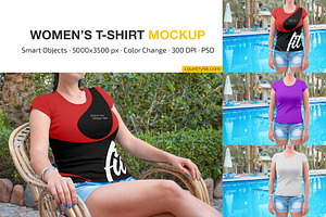 Women's Slim-Fit T-Shirt Mockup Set, a Shirt Mockup by Country4k