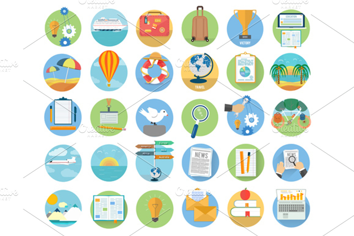 Set icons set of traveling