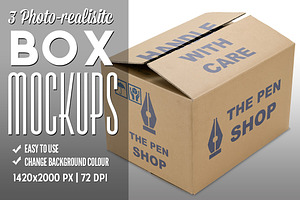 3 Photo-realistic Box Mockups