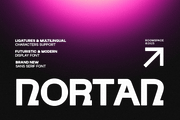 Nortan – A Futuristic Modern Display, a Sans Serif Font by roomspace creative lab (Thumbnail 1 of 10)