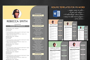 Unique 3 In 1 Word Resume Template