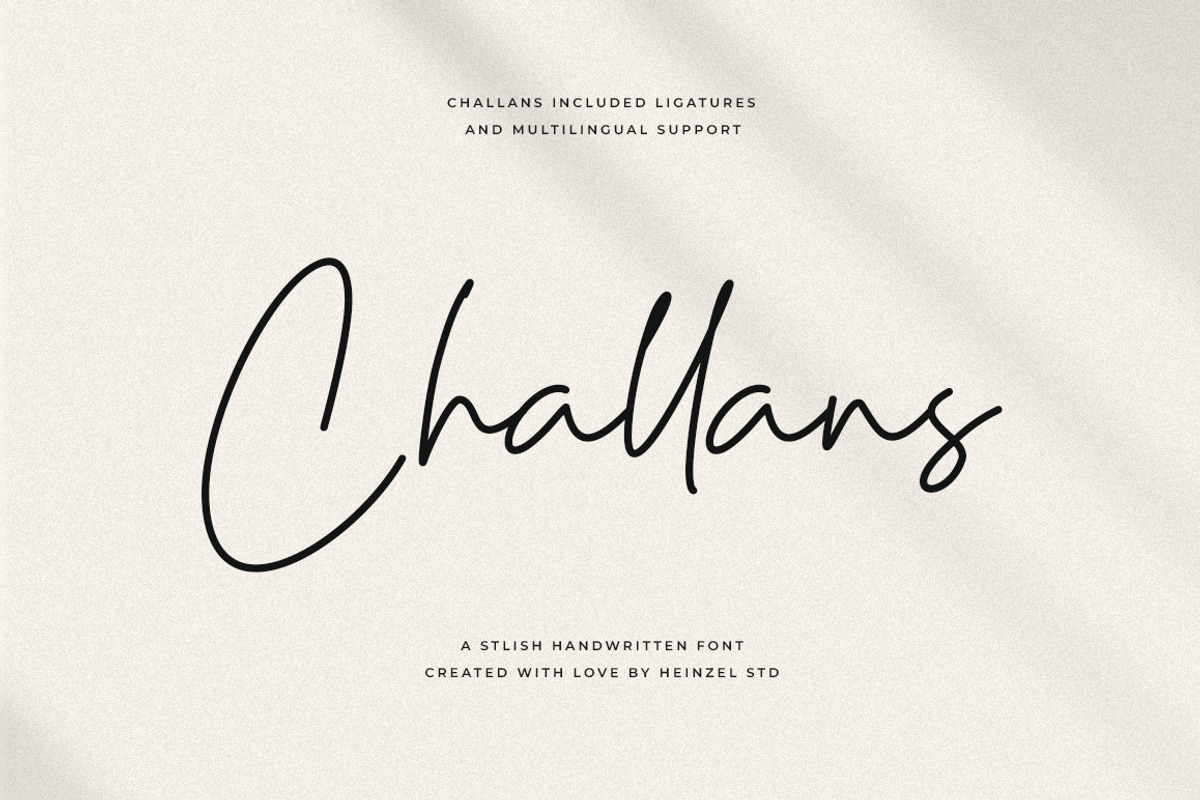 Challans | Stylish Handwritten Font, a Handwritten Font by Heinzel Std (Photo 1 of 16)