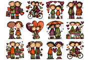 Whimsical Valentine Couple Clipart, a Graphic by CitraGraphics (Thumbnail 2 of 4)