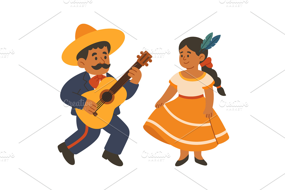 Mexican couple dancing in, an Object Illustration by GraphiShop