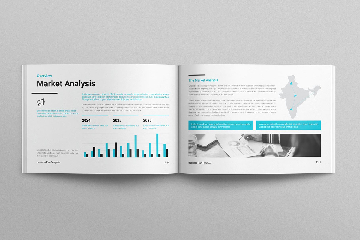 Business Plan Template Landscape, a Brochure Template by E-Type