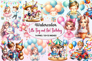 Little Boy and Girl Birthday., a Graphic by CitraGraphics