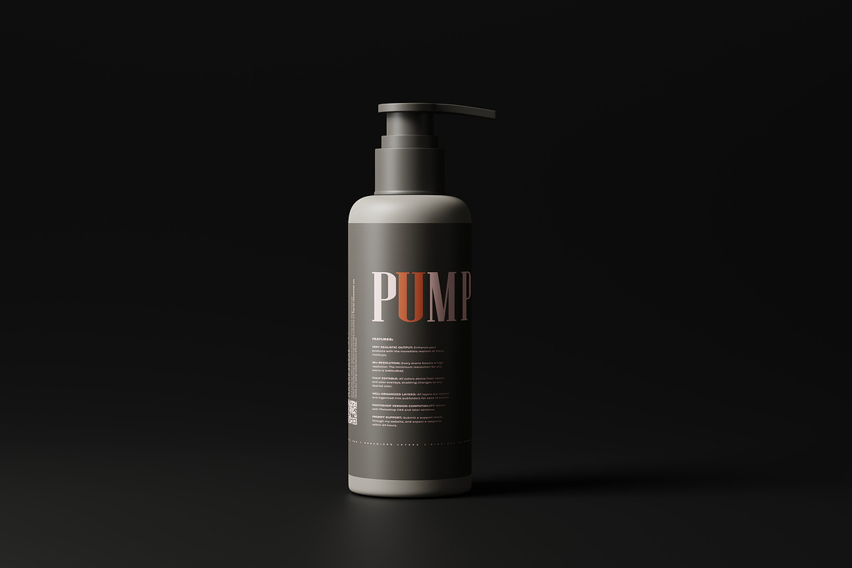 Greige Plastic Pump Bottle Mockups, a Packaging Mockup by MockupFree.Net (Photo 4 of 9)