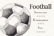 Football. Sketch, patterns and frame, an Object Illustration by Canatic (Thumbnail 1 of 9)