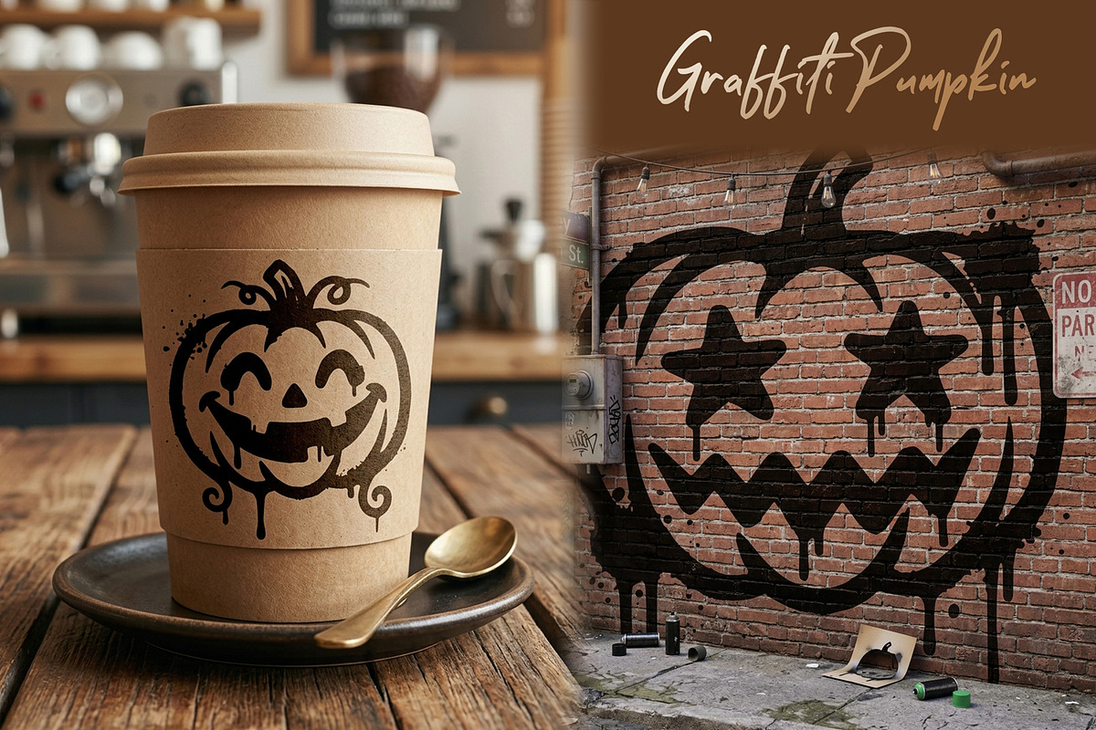 Graffiti Pumpkin Vector SVG PNG Set, an Object Graphic by zahidhossainalif (Photo 2 of 4)