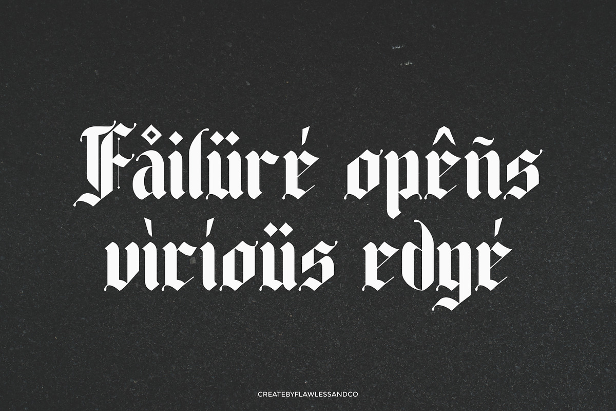 Blacklutter - Blackletter Typeface F, a Blackletter Font by Flawless And Co (Photo 5 of 10)