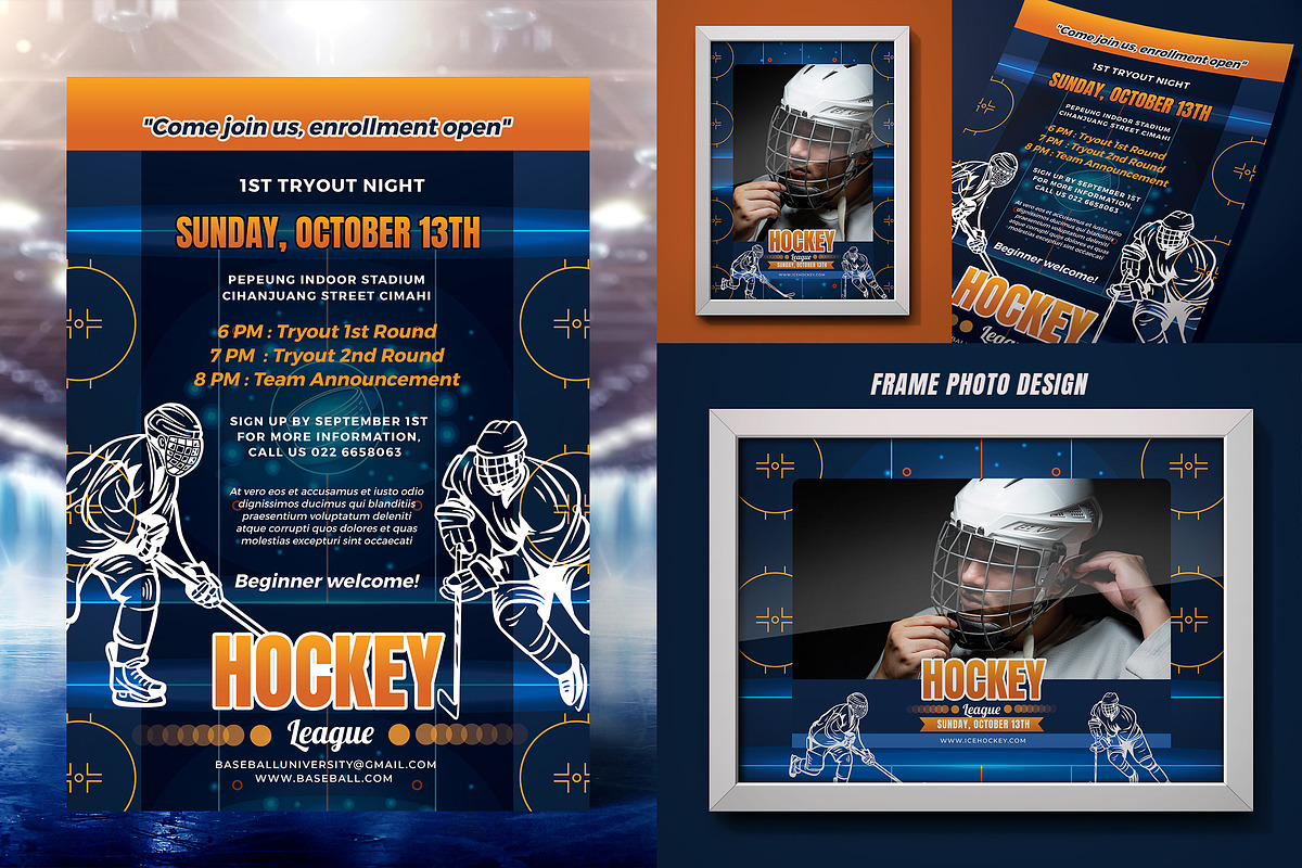 Ice Hockey Tryout Flyer, a Flyer Template by Aarley Kaiven