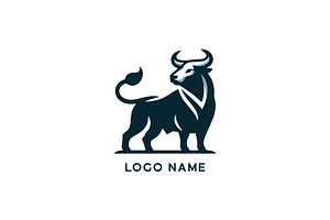 Majestic Bull Vector Logo Design, a Branding & Logo Template by MkStudio