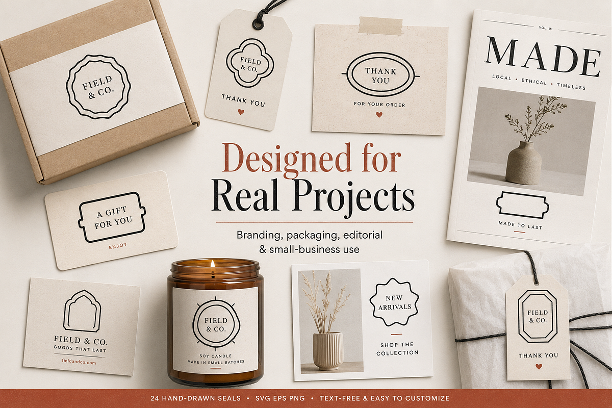 24 Imperfect Hand-Drawn Brand Seals, an Object Graphic by Designs24hr (Photo 8 of 9)