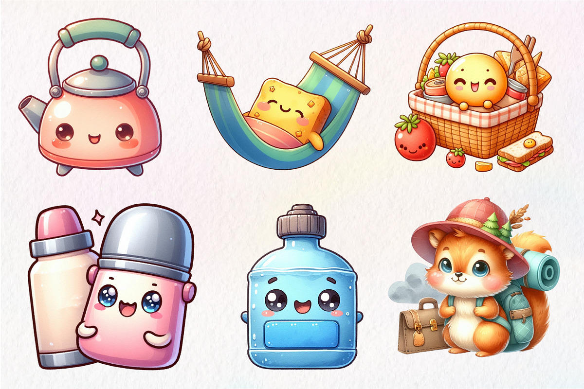 Kawaii Camping Clipart, an Illustration by Dream Creation (Photo 3 of 7)