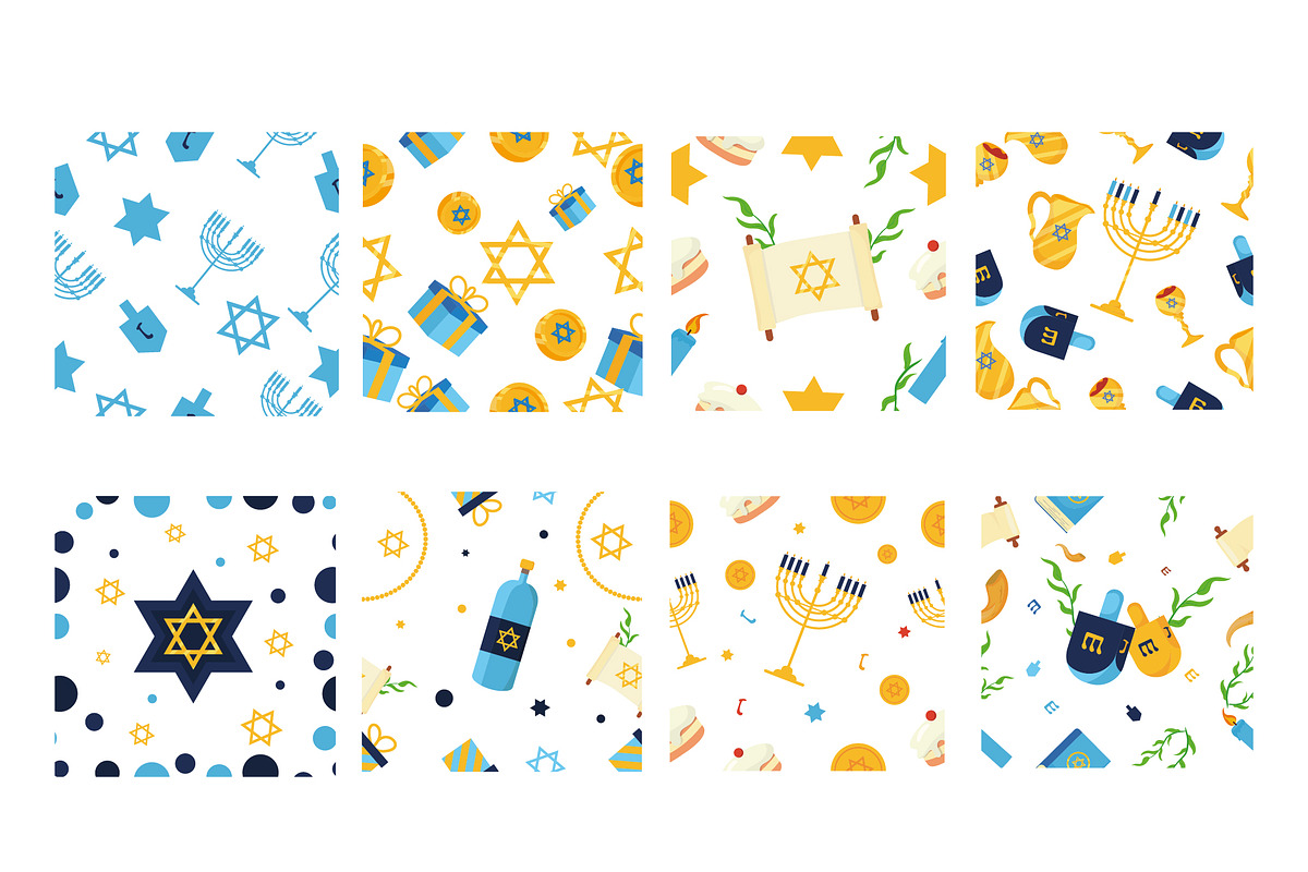 Hanukkah Seamless Patterns preview 2