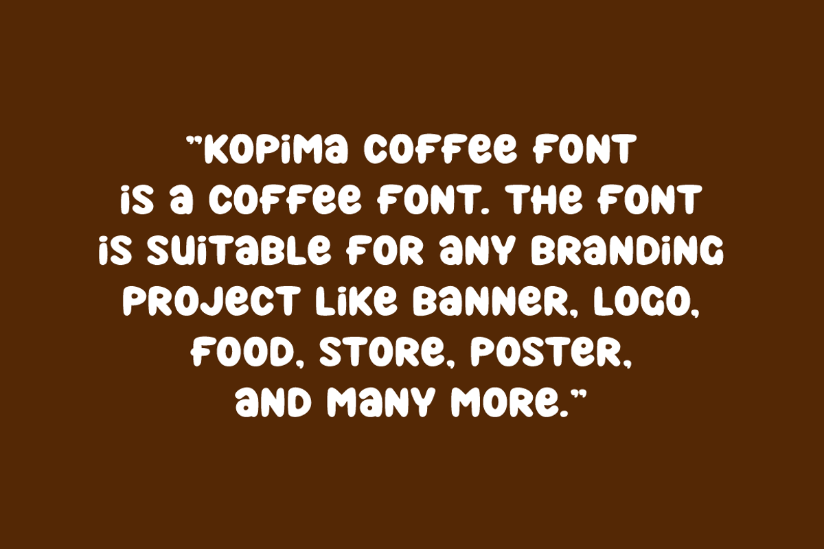 Kopima Coffee Font, a Sans Serif Font by QR Design Studio (Photo 4 of 7)