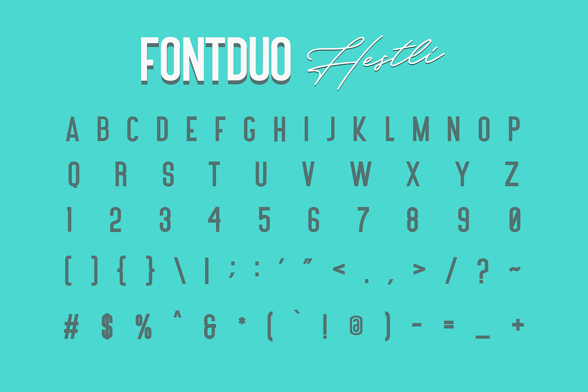 Hestli Font Duo, a Script Font by Maulana Creative (Photo 8 of 8)