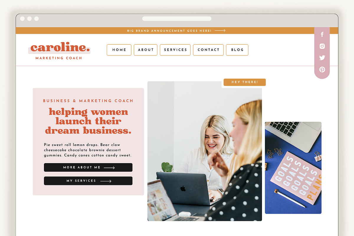 Caroline Showit Website Template, a Marketing Template by Rachel Kick (Photo 1 of 3)