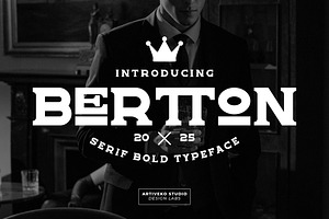 Bertton Vintage Retro Font, a Serif Font by Artiveko