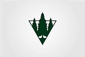 Triangle Pine Tree Evergreen Logo