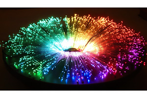 Colorful fiber optic light display, a Technology Illustration by Lermont51