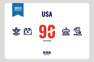 USA (United States) 90 Icons