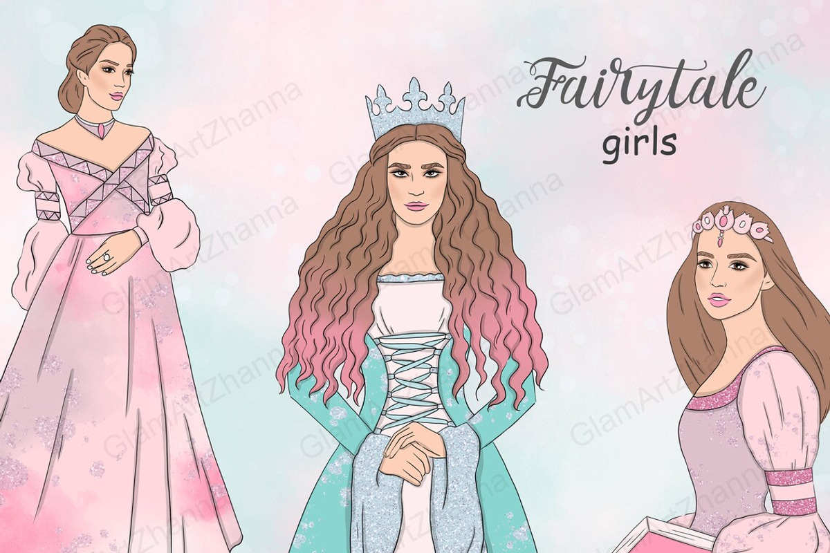 Fairytale Girls Clipart, a Person Illustration by GlamArtZhanna (Photo 1 of 4)