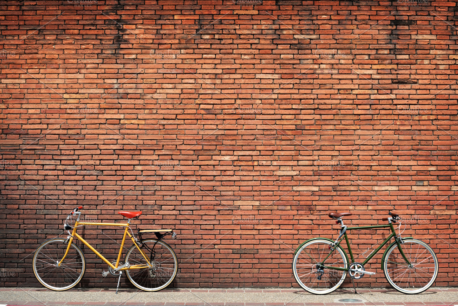 Retro bicycle on roadside stock photo containing bike and wheel, a Transportation Photo by jakkapan