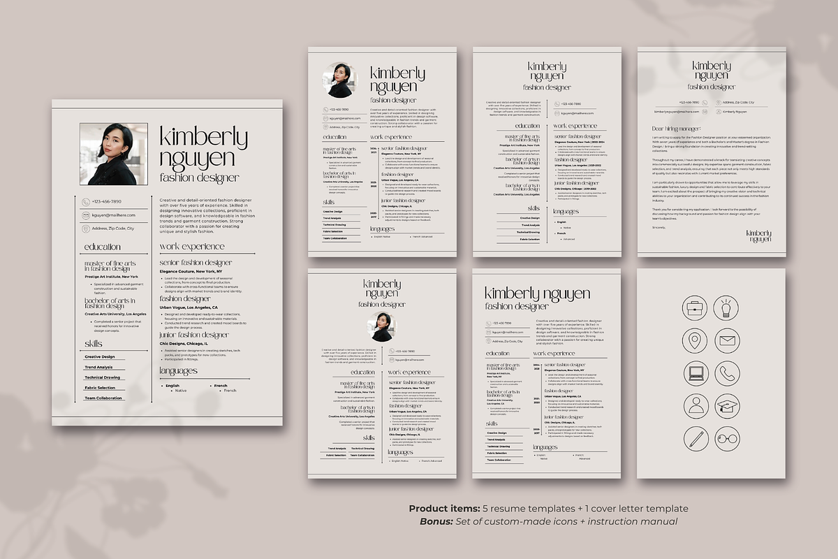 5 Elegant Resumes & 1 Cover letter, a Resume Template by TEAM RONDI (Photo 1 of 6)