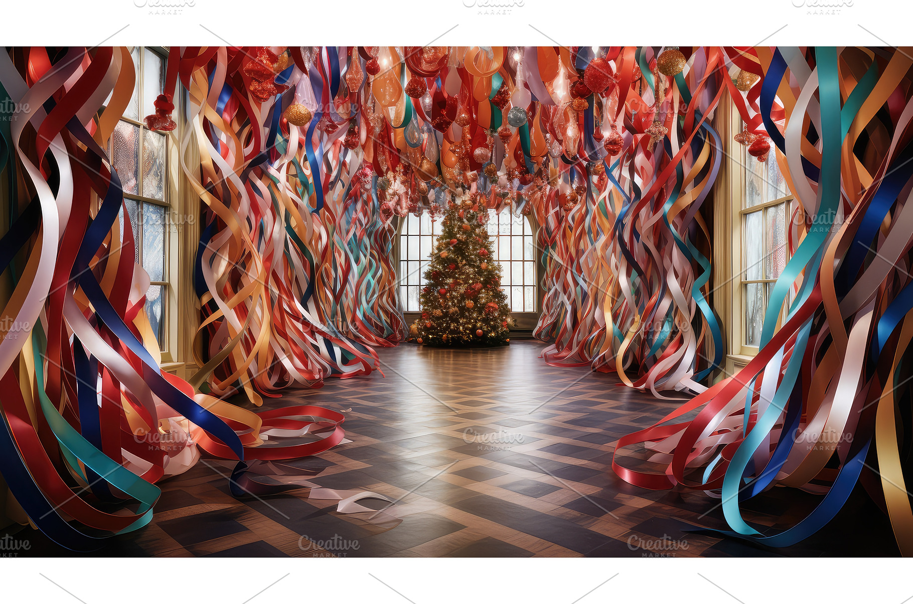 decoration ribbon holiday ai, a Holiday Photo by pikepicture