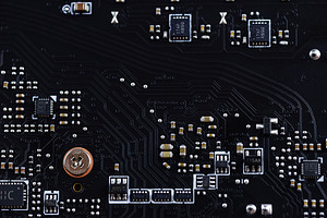 Circuit board. Electronic computer h, a Technology Photo by AlexBush