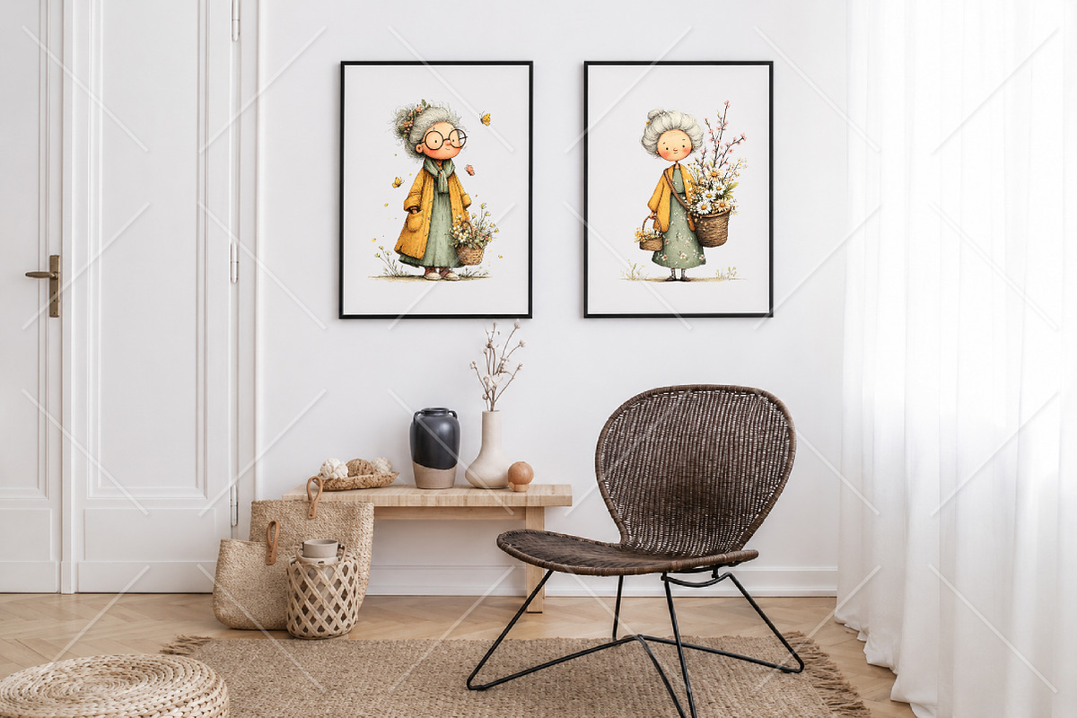 Whimsical Spring Grandma Clipart, a Seasonal Illustration by Canvas Craft (Photo 7 of 10)