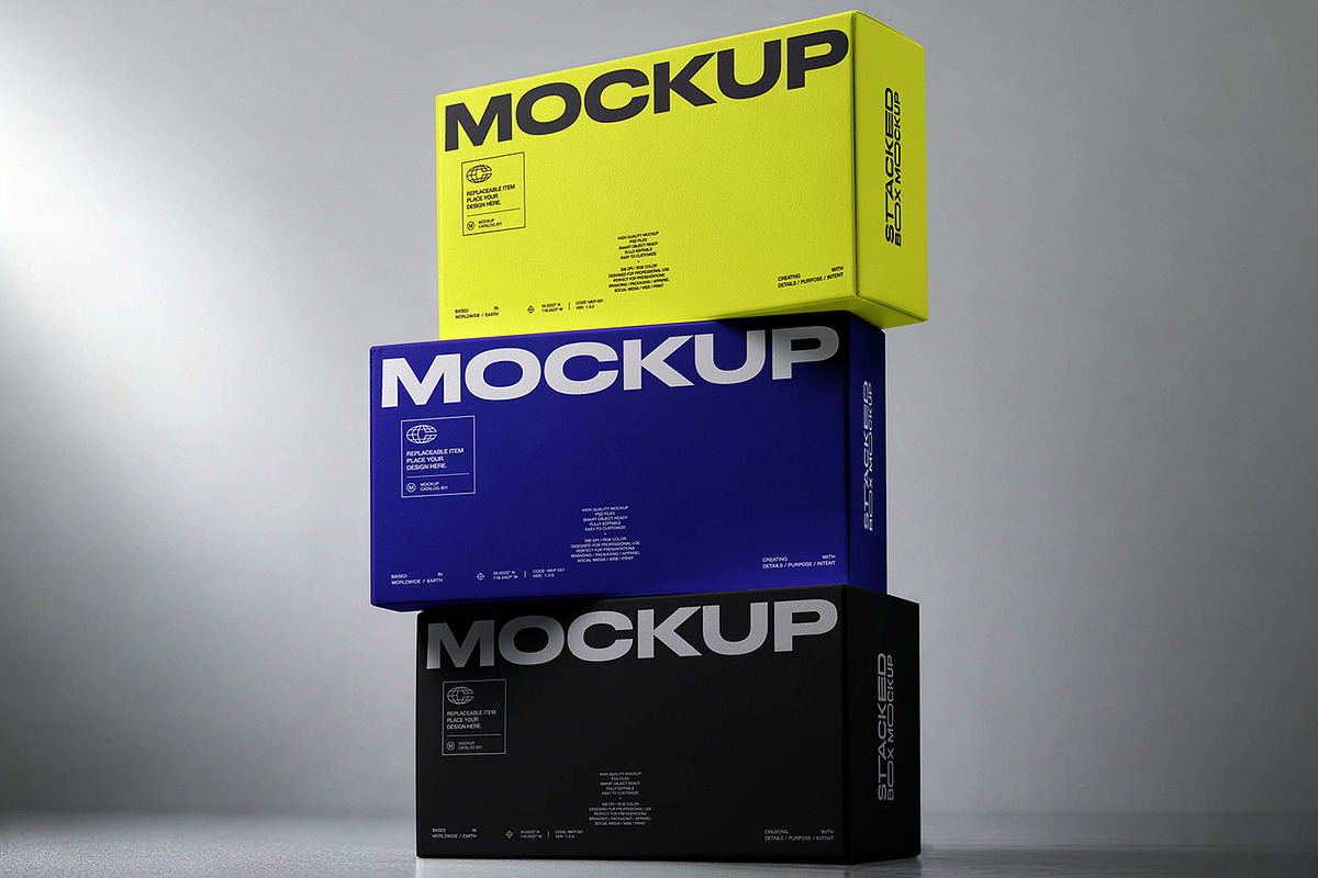 Stacked Box Mockup, a Packaging Mockup by Pitchlook.Studio (Photo 2 of 5)